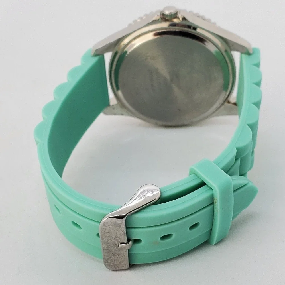 Gossip 40MM Women's‎ Watch Aqua Dial Bezel Plastic Bands New Battery